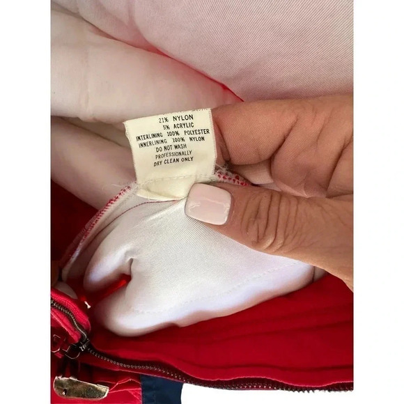 Bogner Red Navy Long Sleeve Front Zipper USA Made Snow Bunting Ski Suit Size 38 - Picture 7 of 12